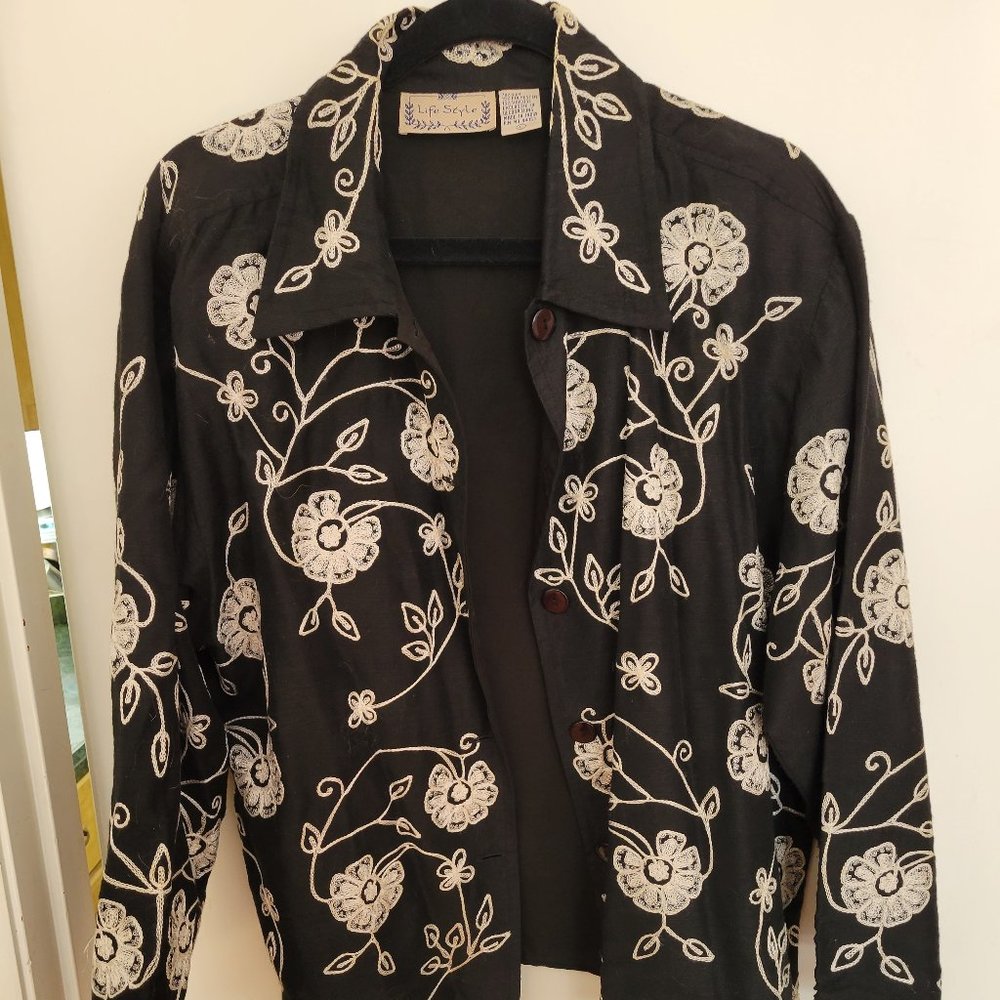 Embroidered Silk Blend jacket